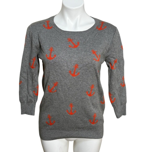 Banana Republic crew neck sweater Anchor nautical Fisherman core Montauk size M - Picture 1 of 4